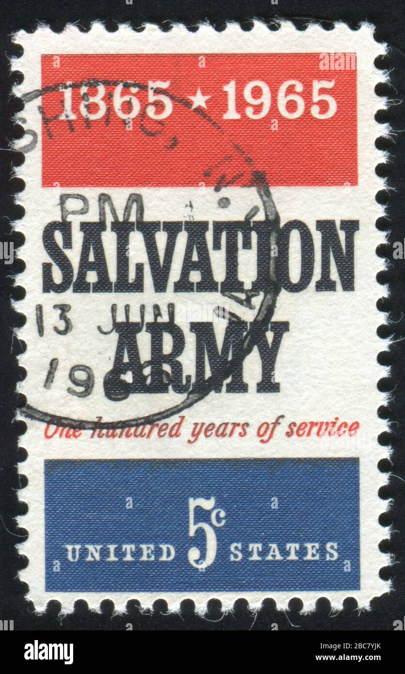 États-unis - VERS 1965 : timbres par United States, montre l'Armée du Salut, vers 1965 Banque D'Images
