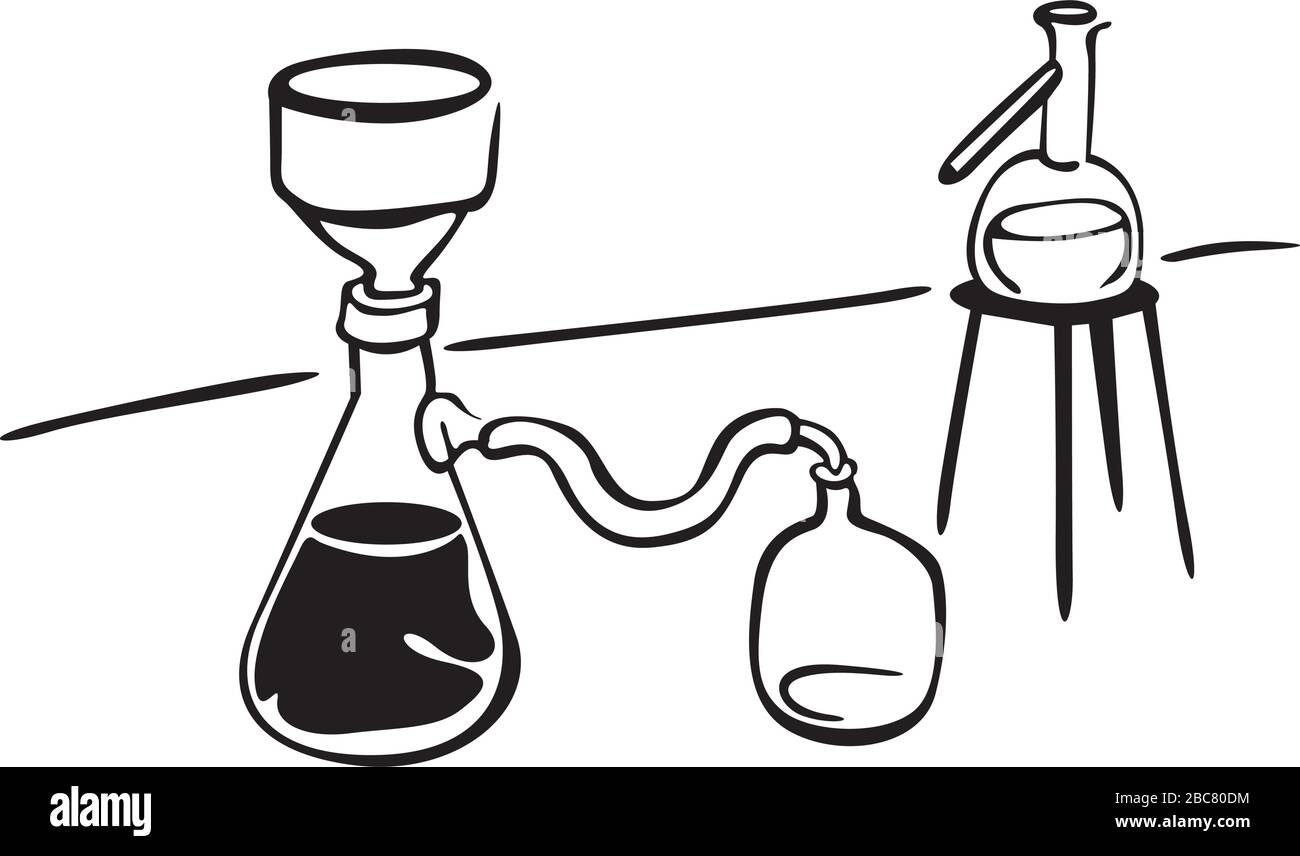 expérience chimique Illustration de Vecteur