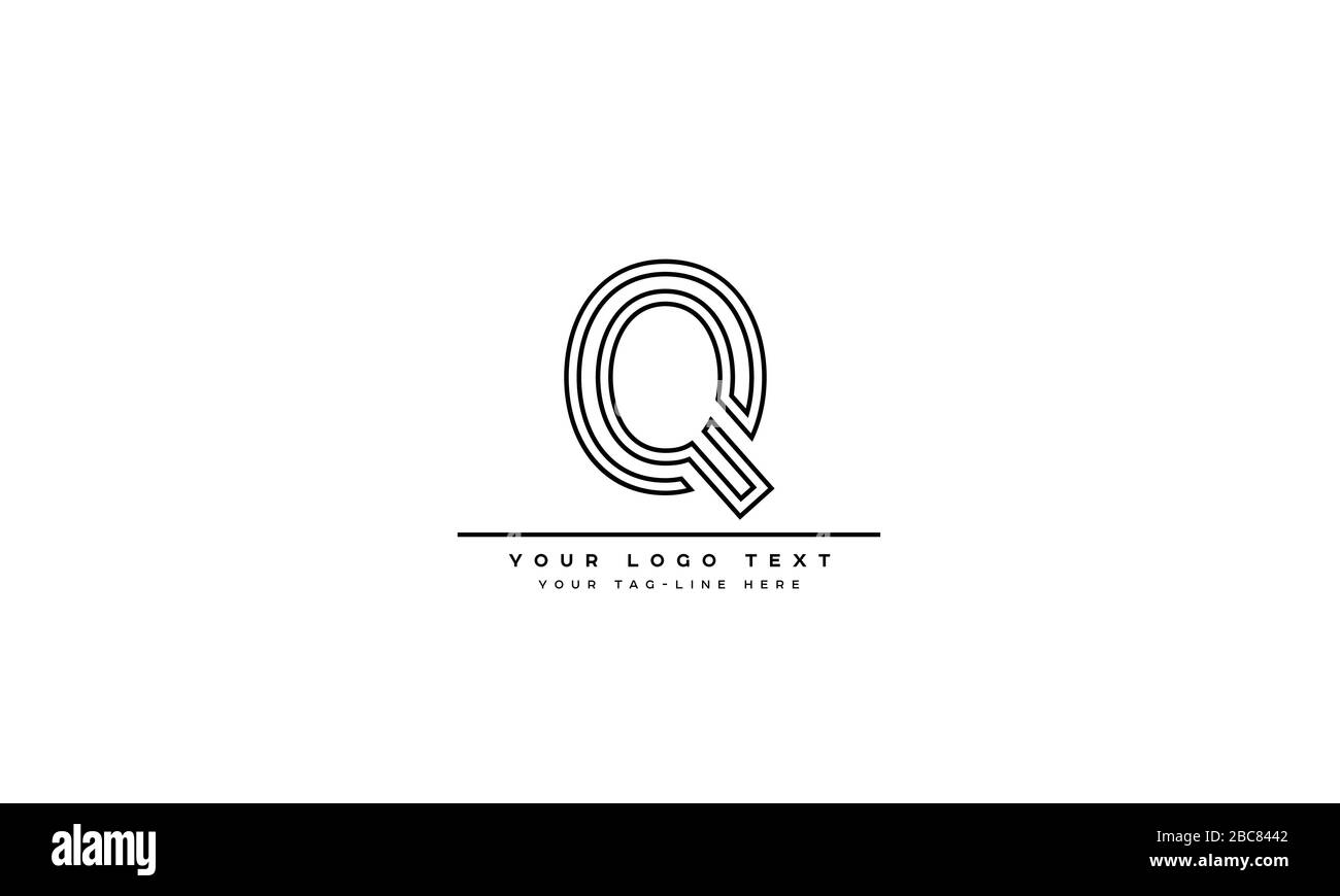 Logo abstrait Q et QQ lettres d'alphabet Design Illustration de Vecteur