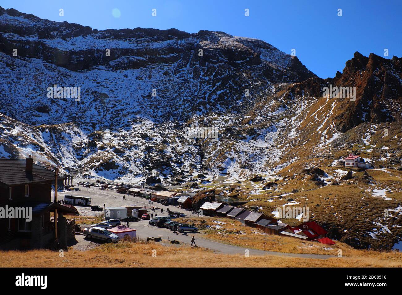 Boutiques sur la route Transfagarasan, Roumanie Banque D'Images