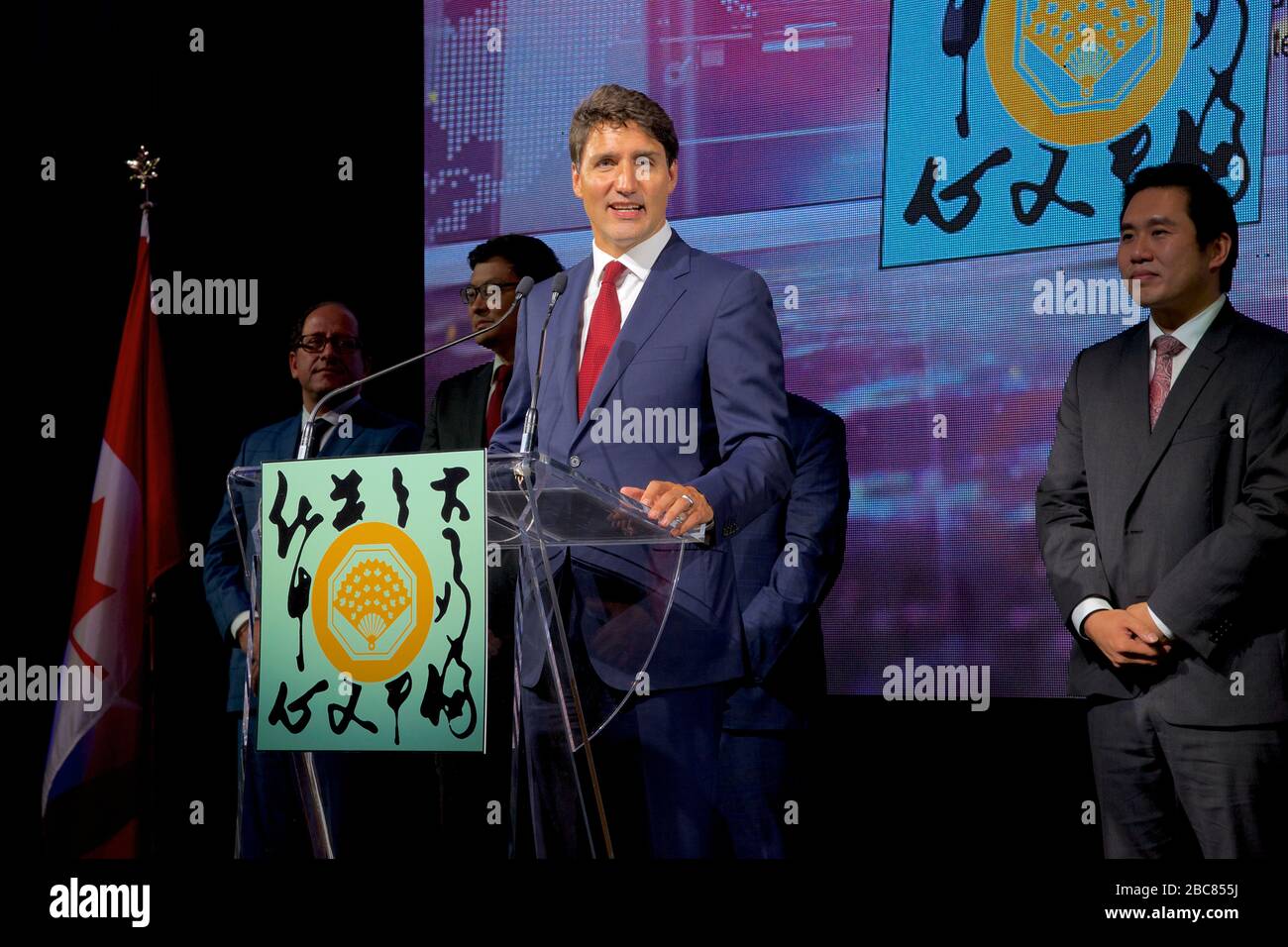 Toronto, Ontario / Canada - 09/21/2018: Le premier ministre du Canada Justin Trudeau a assisté au festival de la Lune de mi-automne au Centre communautaire chinois de Toronto Banque D'Images