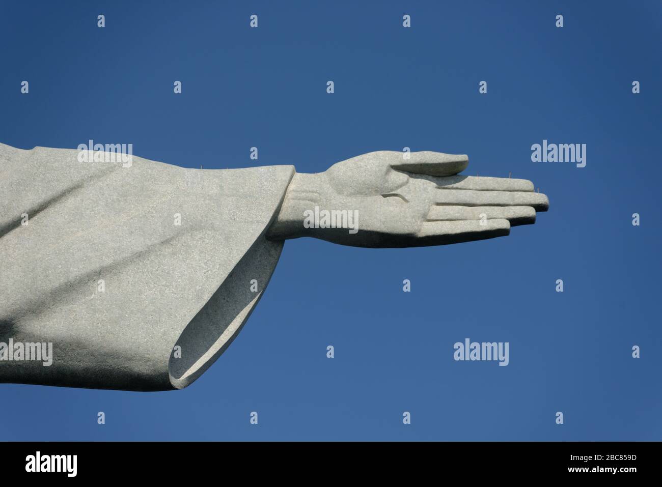 La paume de la main appartenant à la statue de Jésus-Christ Rédempteur, montagne Corcovado, Rio de Janeiro, Brésil Banque D'Images