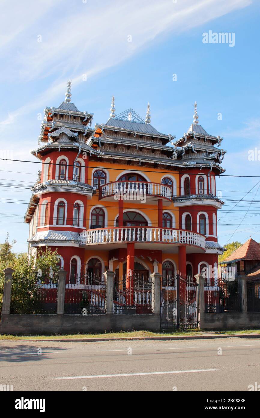 Maison luxueuse de Roms appelée "tiganesti palais" à Huedin, Roumanie Banque D'Images