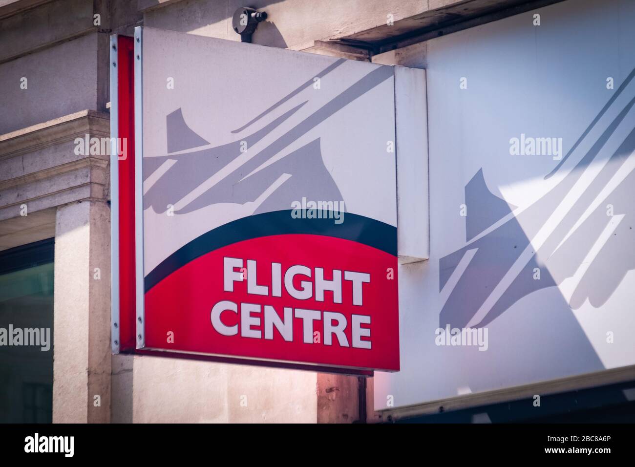 Flight Center - agence de voyage multinationale australienne dans les grandes rues Banque D'Images