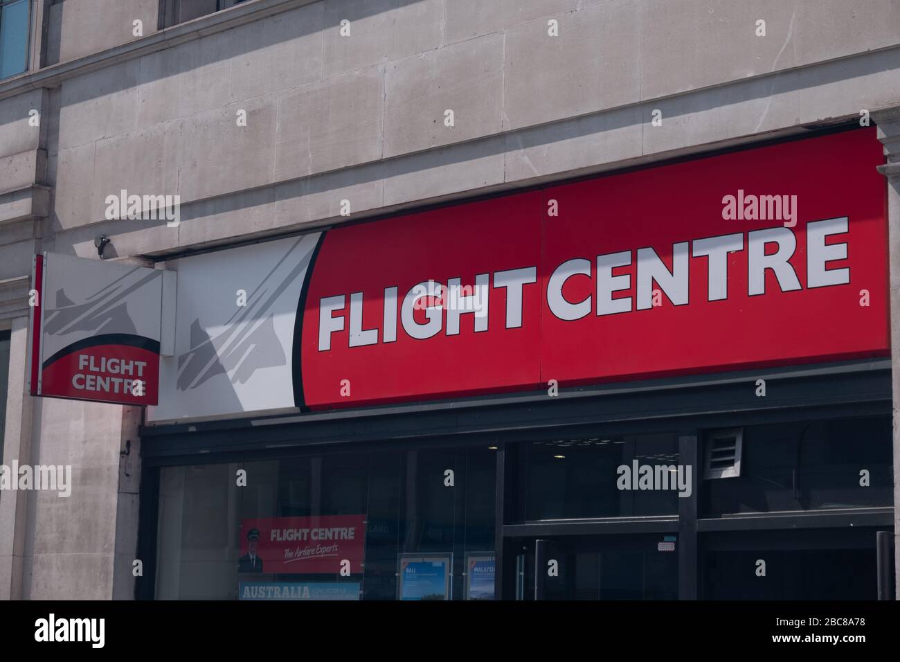 Flight Center - agence de voyage multinationale australienne dans les grandes rues Banque D'Images