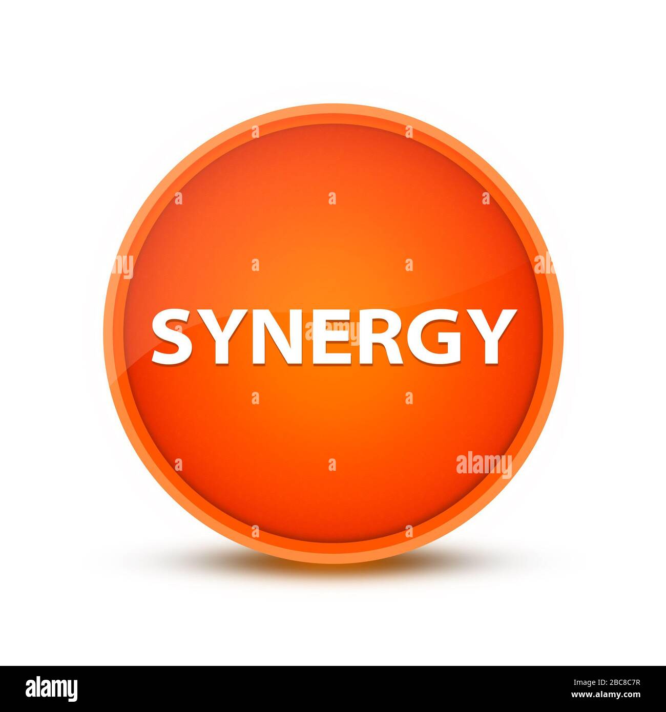 Synergie isolée sur l'illustration abstraite à bouton rond orange spécial Banque D'Images