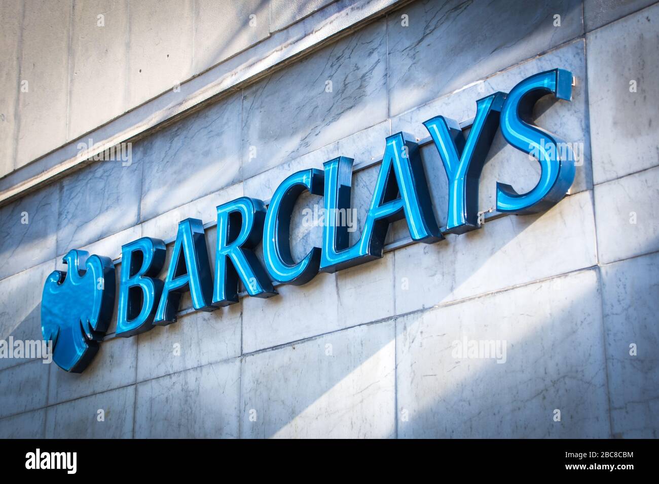 Affichage de la succursale de la banque de rue Barclays - Londres, Royaume-Uni Banque D'Images
