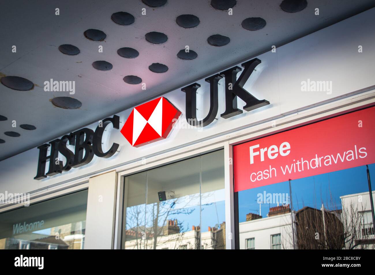 Logo de la succursale HSBC - Grande-Bretagne, banque commerciale et de détail Banque D'Images