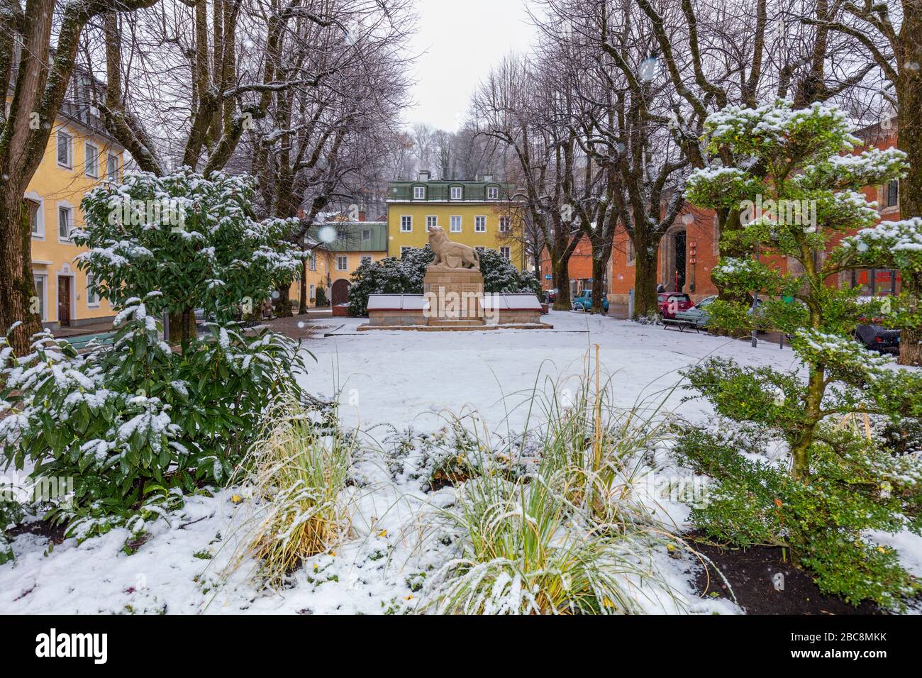 Bad reichenhall, monument tombé en guerre, Berchtesgadener Land district, Haute-Bavière, Allemagne, Europe Banque D'Images