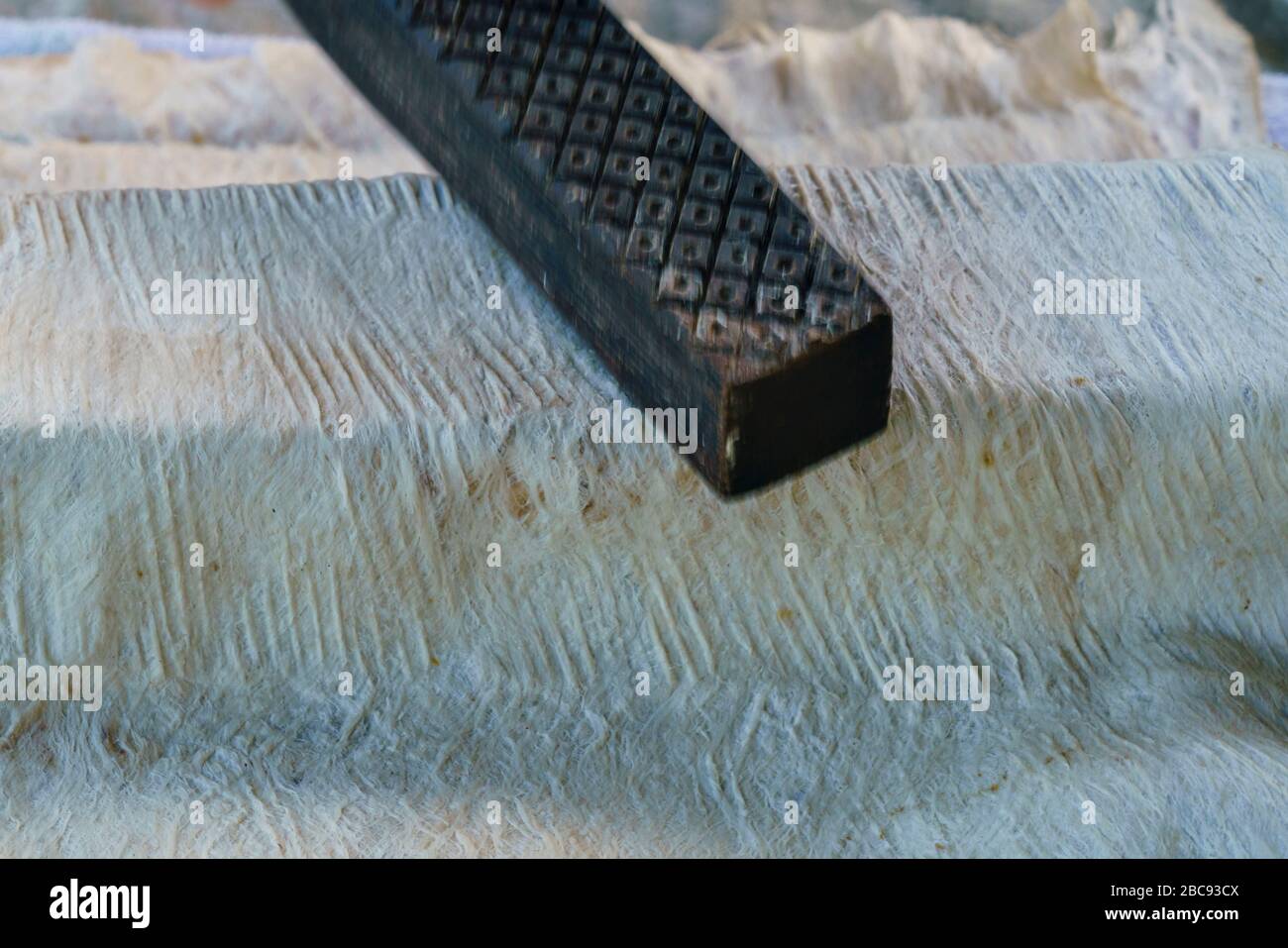 Papier mûrier en toile de tapa à Hawaï. Banque D'Images