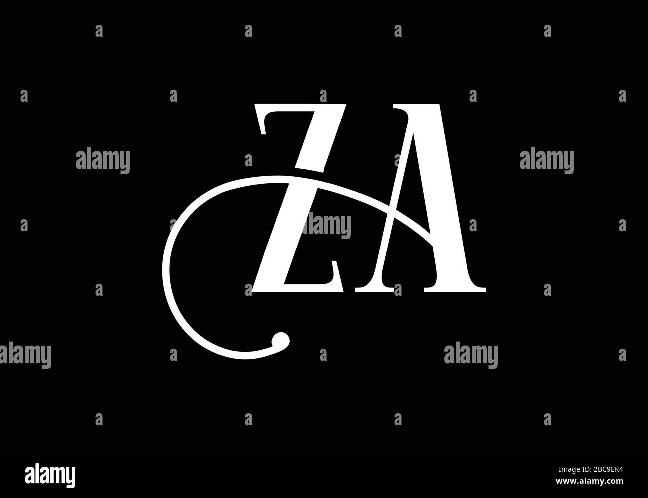 Z A lettre initiale logo modèle vectoriel de conception, symbole d'alphabet graphique pour l'identité d'entreprise Illustration de Vecteur