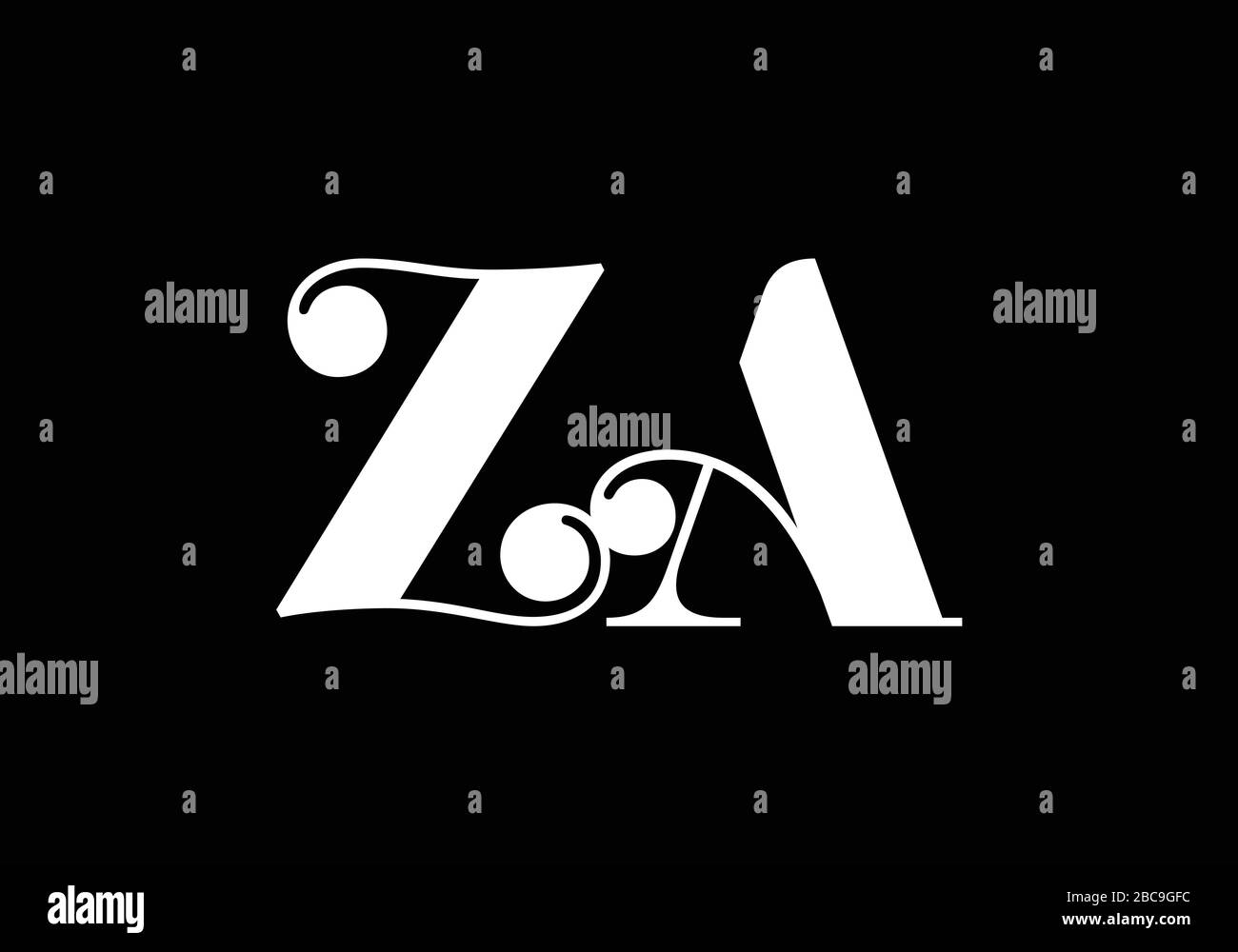 Z A lettre initiale logo modèle vectoriel de conception, symbole d'alphabet graphique pour l'identité d'entreprise Illustration de Vecteur