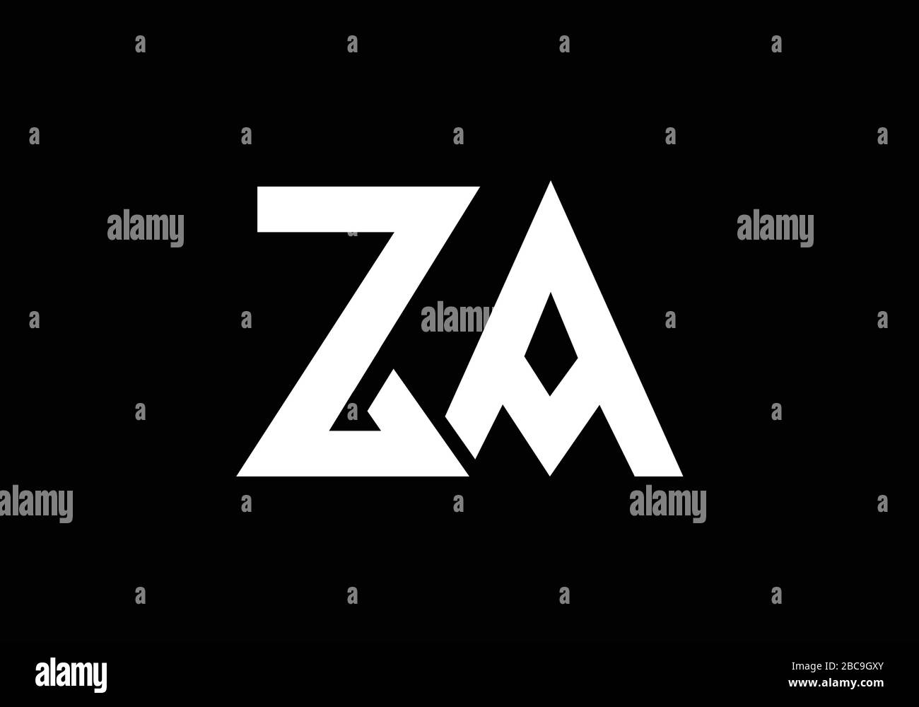 Z A lettre initiale logo modèle vectoriel de conception, symbole d'alphabet graphique pour l'identité d'entreprise Illustration de Vecteur