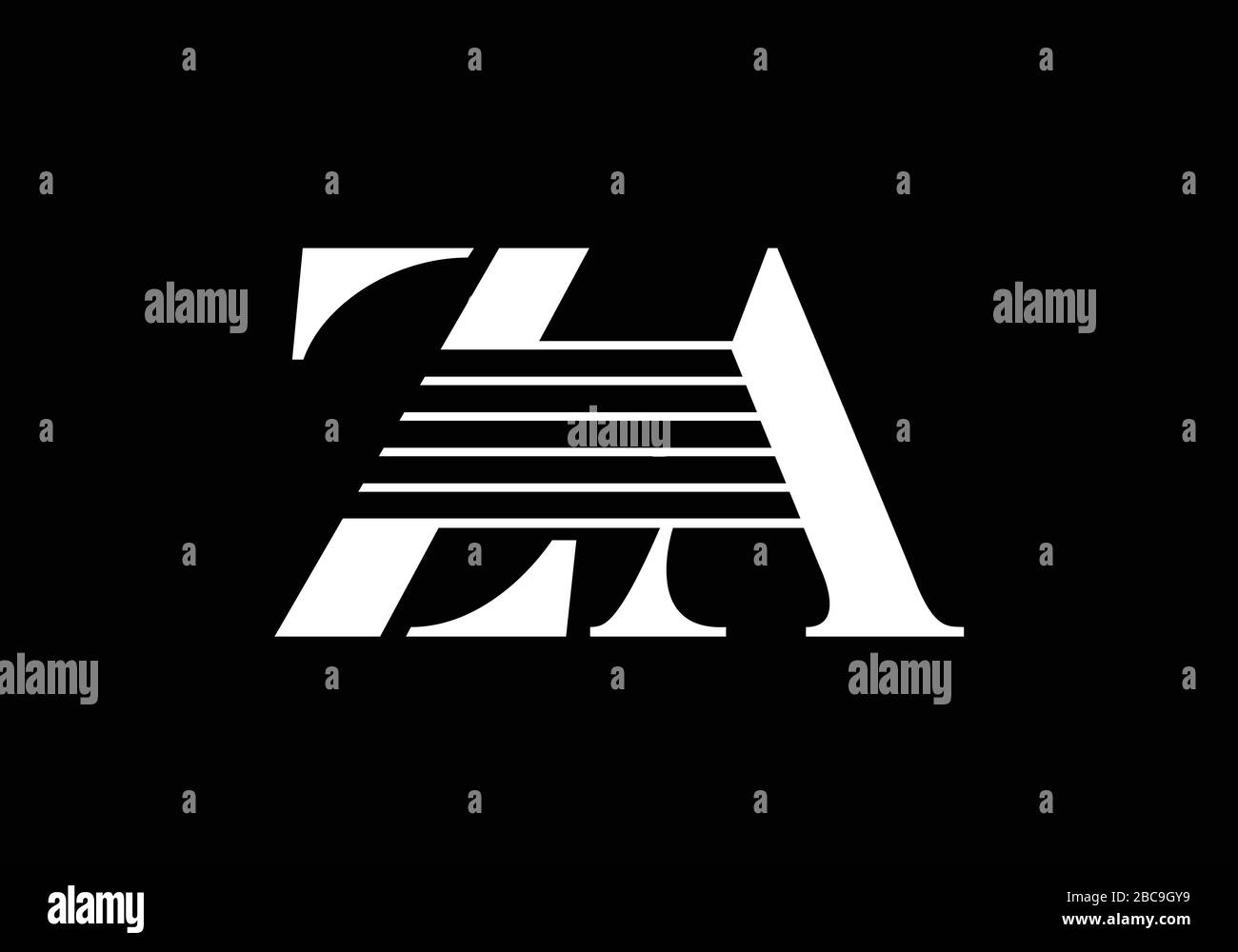 Z A lettre initiale logo modèle vectoriel de conception, symbole d'alphabet graphique pour l'identité d'entreprise Illustration de Vecteur