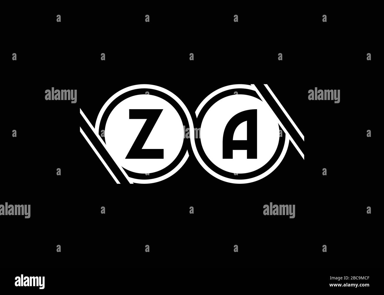 Z A lettre initiale logo modèle vectoriel de conception, symbole d'alphabet graphique pour l'identité d'entreprise Illustration de Vecteur
