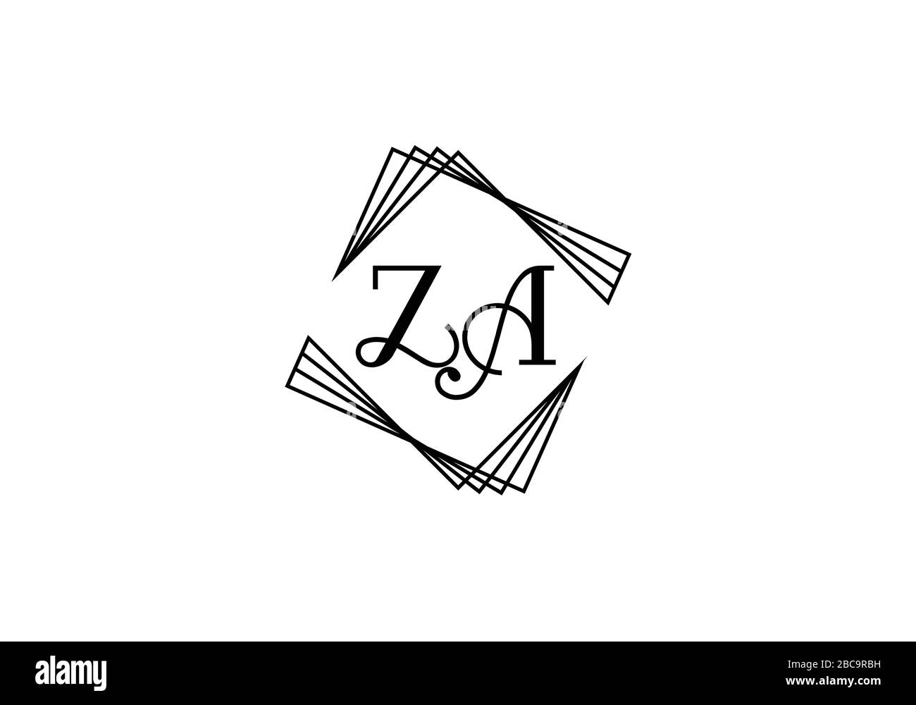 Z A lettre initiale logo modèle vectoriel de conception, symbole d'alphabet graphique pour l'identité d'entreprise Illustration de Vecteur