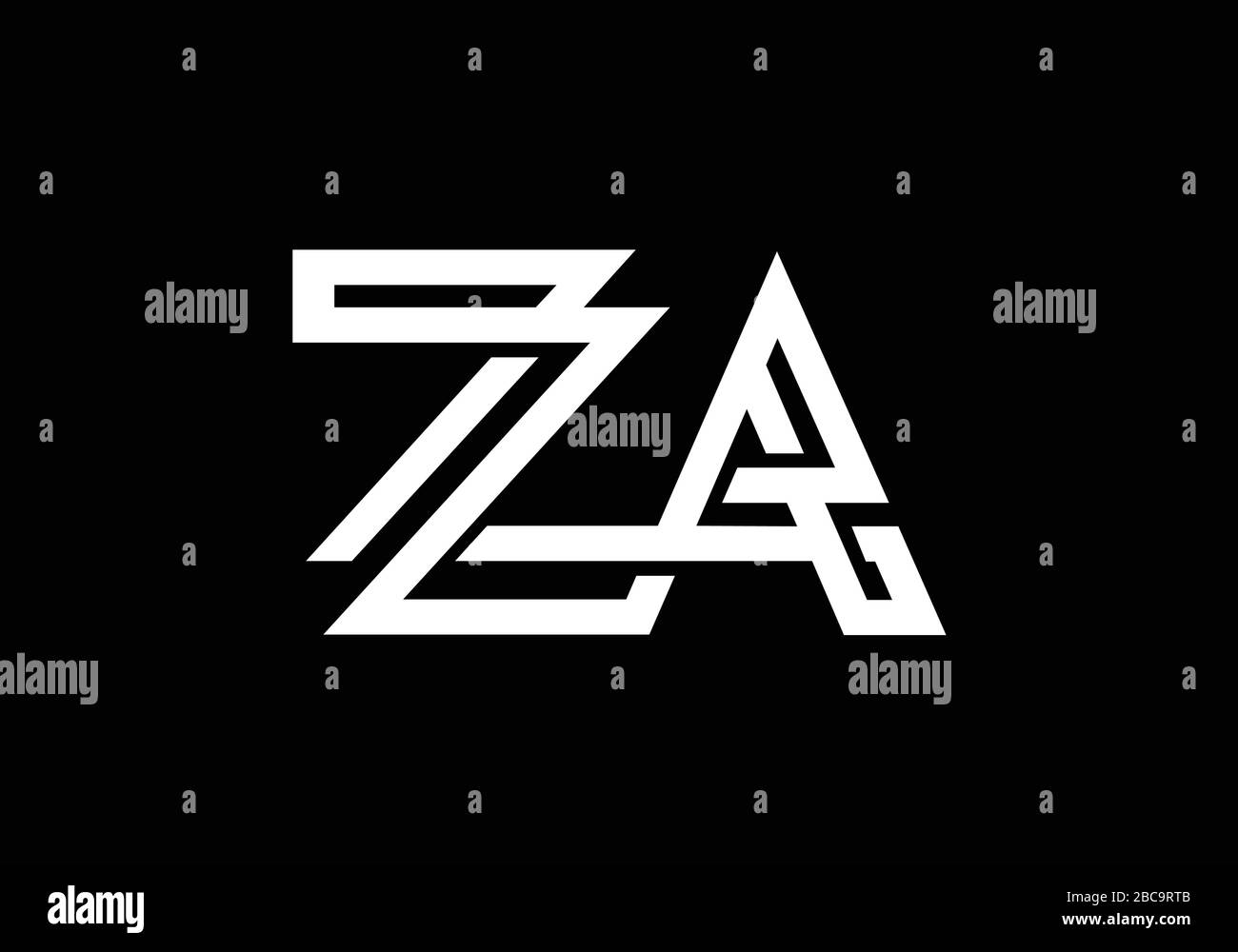 Z A lettre initiale logo modèle vectoriel de conception, symbole d'alphabet graphique pour l'identité d'entreprise Illustration de Vecteur