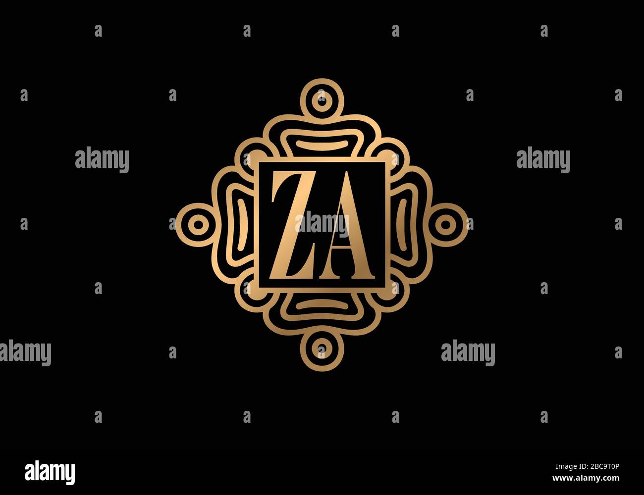 Z A lettre initiale logo modèle vectoriel de conception, symbole d'alphabet graphique pour l'identité d'entreprise Illustration de Vecteur