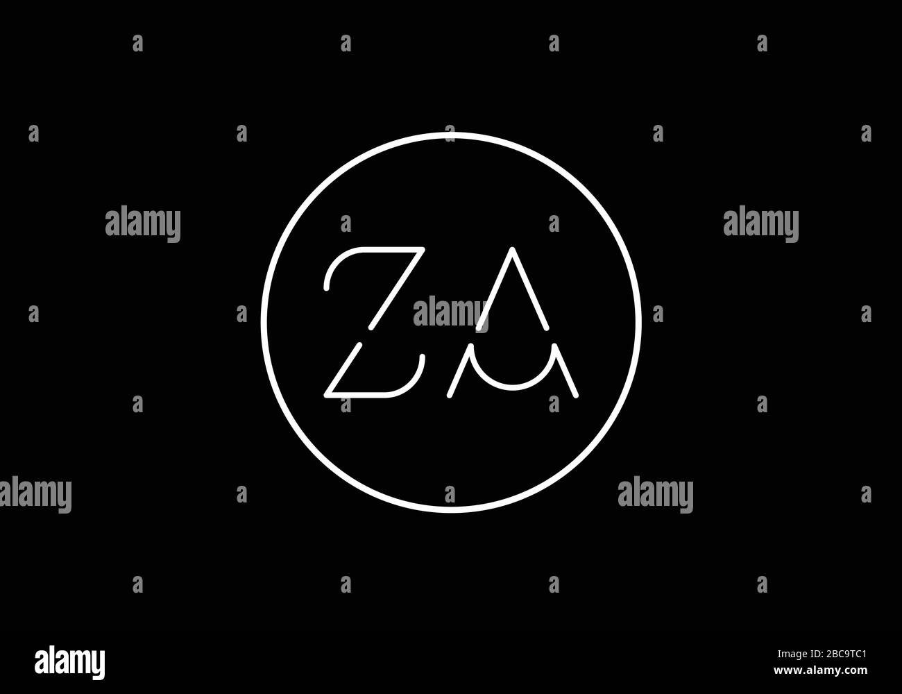 Z A lettre initiale logo modèle vectoriel de conception, symbole d'alphabet graphique pour l'identité d'entreprise Illustration de Vecteur