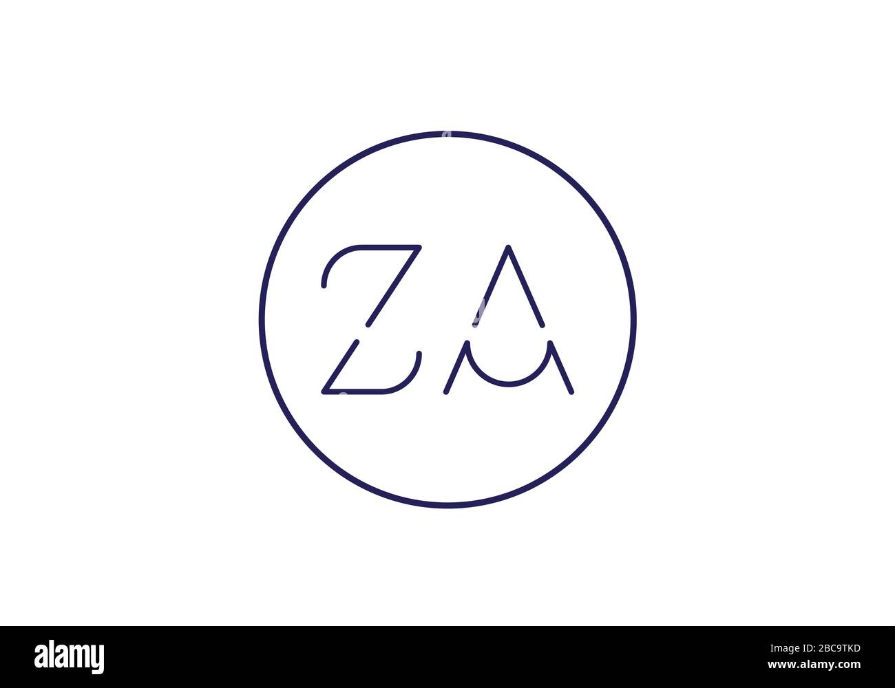 Z A lettre initiale logo modèle vectoriel de conception, symbole d'alphabet graphique pour l'identité d'entreprise Illustration de Vecteur