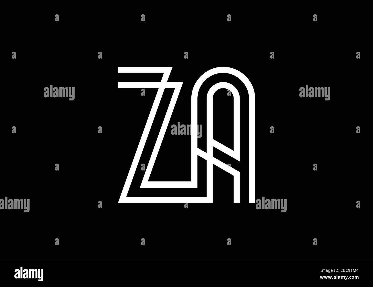Z A lettre initiale logo modèle vectoriel de conception, symbole d'alphabet graphique pour l'identité d'entreprise Illustration de Vecteur
