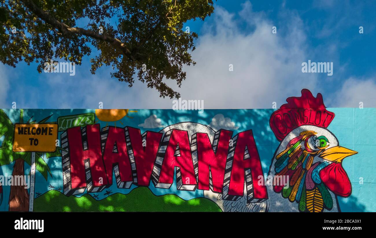 Calle Ocho murale. Little Havana. Miami. Floride. ÉTATS-UNIS. Banque D'Images