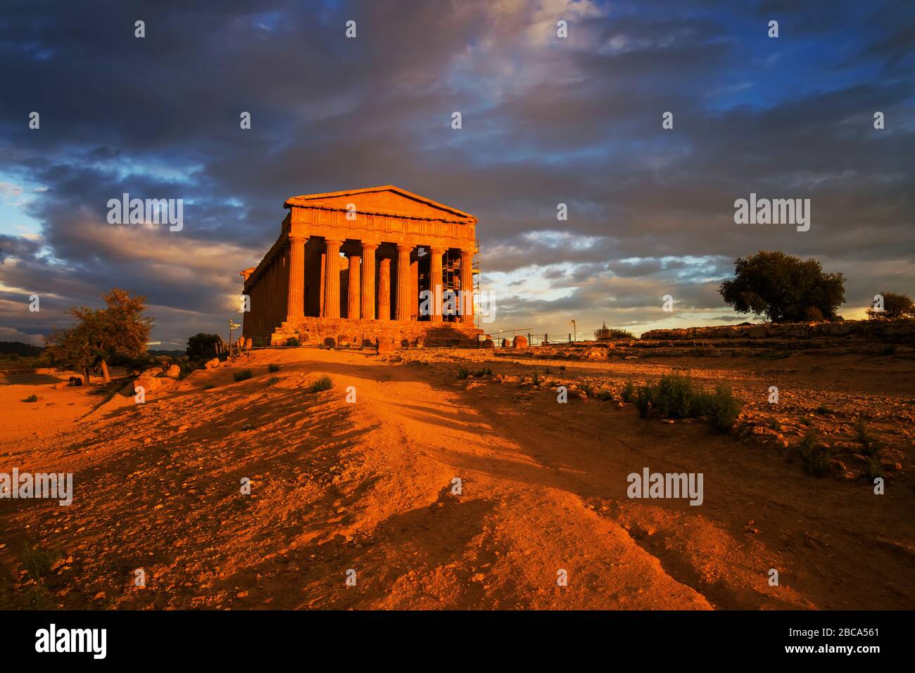 Temple of Concordia, Vallée des Temples, Agrigente, Sicile, Italie Banque D'Images