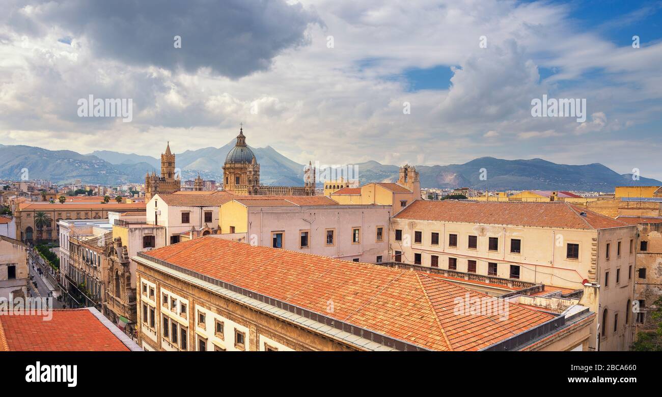 Paysage urbain, Palerme, Sicile, Italie, Europe, Banque D'Images