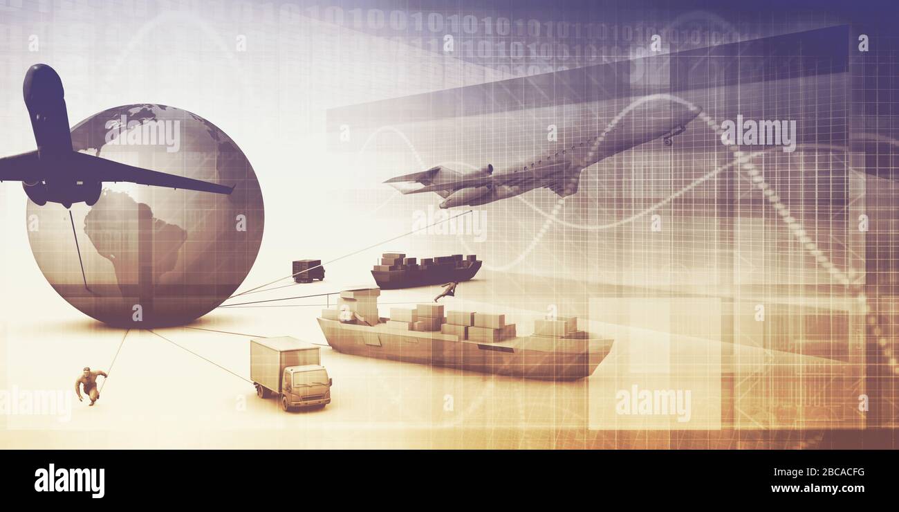 Gestion internationale du fret pour Global Business Cargo Banque D'Images