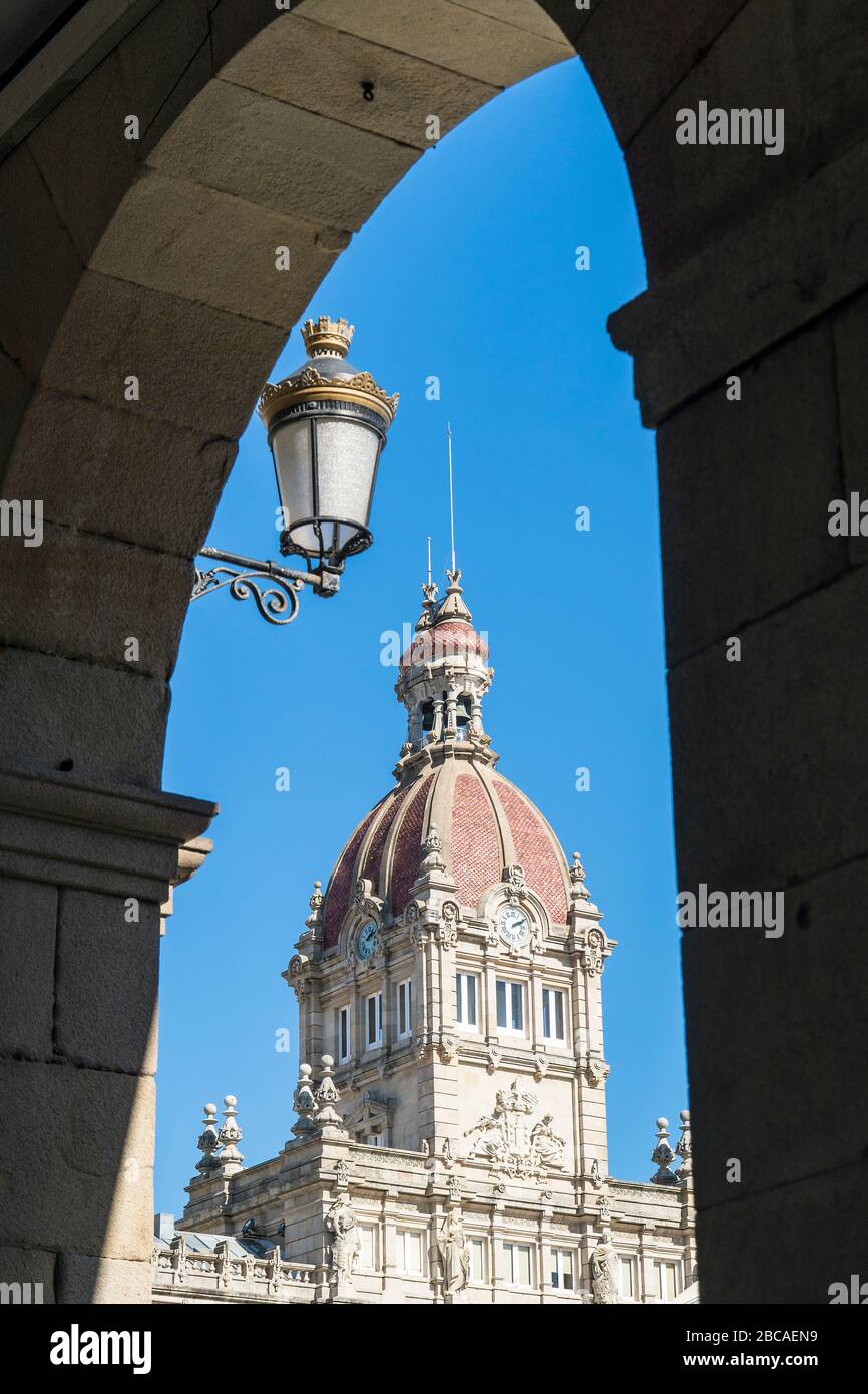 Espagne, côte nord, Galice, LA COROGNE, la Corogne, mairie, Casa do Concello Banque D'Images
