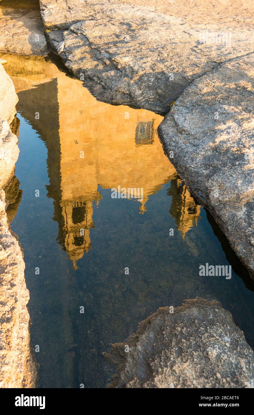 Espagne, côte nord, Galice, MUXIA, lieu de pèlerinage, Santuario da Virxe da Barca, réflexion Banque D'Images