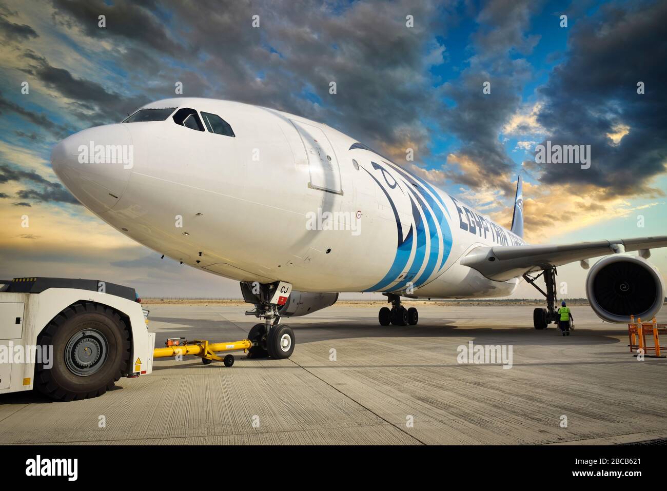 Appareil AirCargo Airbus A330 d'Egypte Banque D'Images