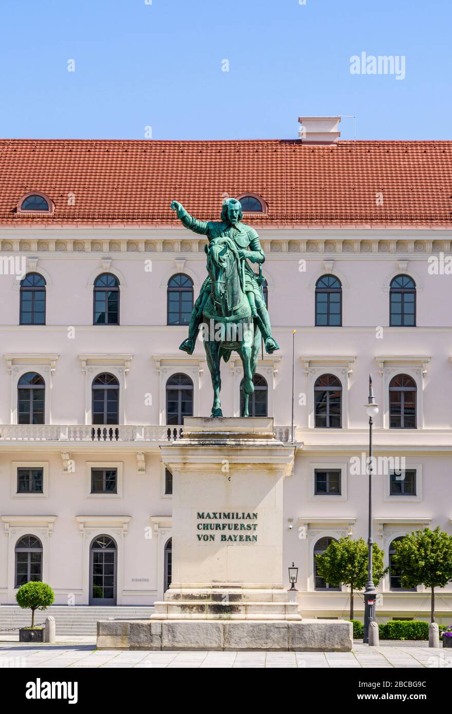 Statue équestre du duc et électeur de Bavière, Maximilian Churfuerst Von Bayern, Munich, Allemagne Banque D'Images