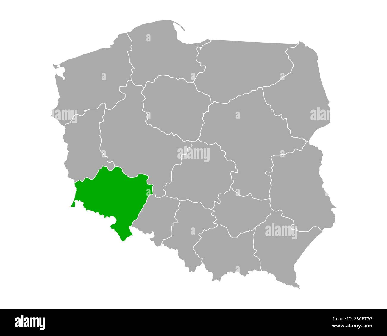Carte de Dolnoslaskie en Pologne Banque D'Images