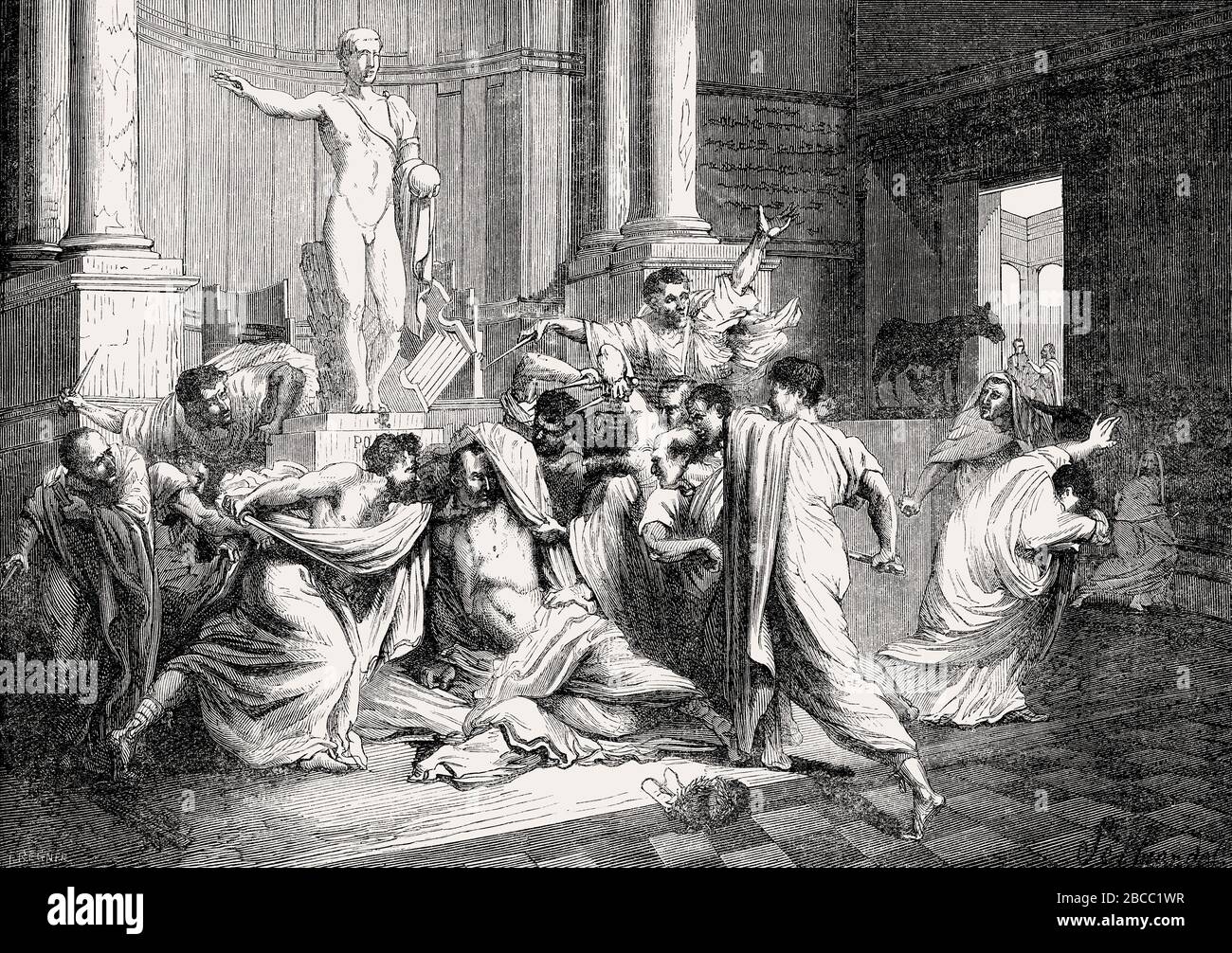 La mort de Caius Julius Caesar, 100 - 44 avant J.-C., homme d'état Romain Banque D'Images