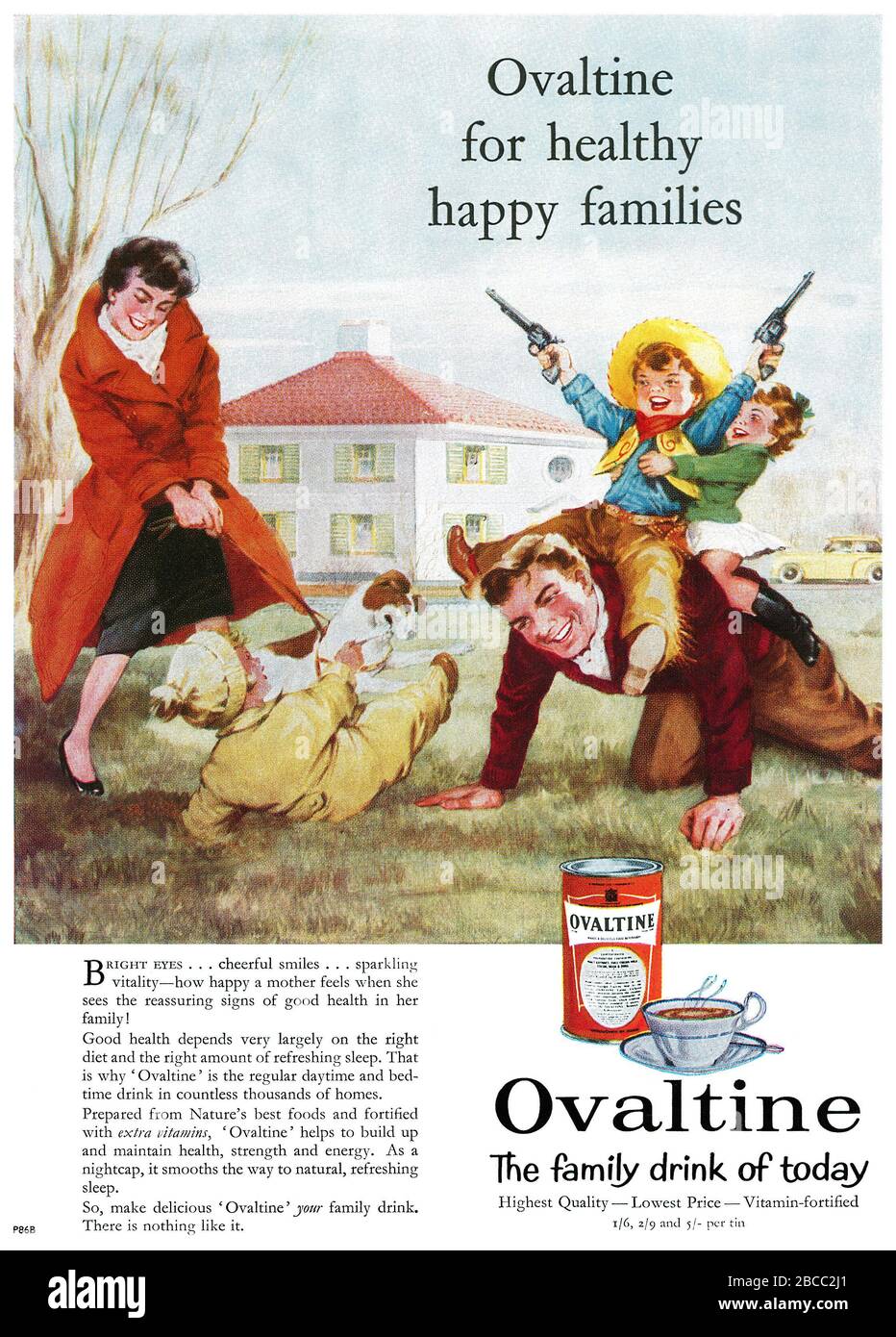 1960 publicité britannique pour Ovaltine. Banque D'Images