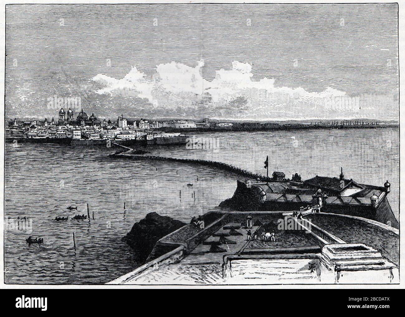 Port de Cadix pendant le siège de Cadix entre 1810 et 1812 Banque D'Images