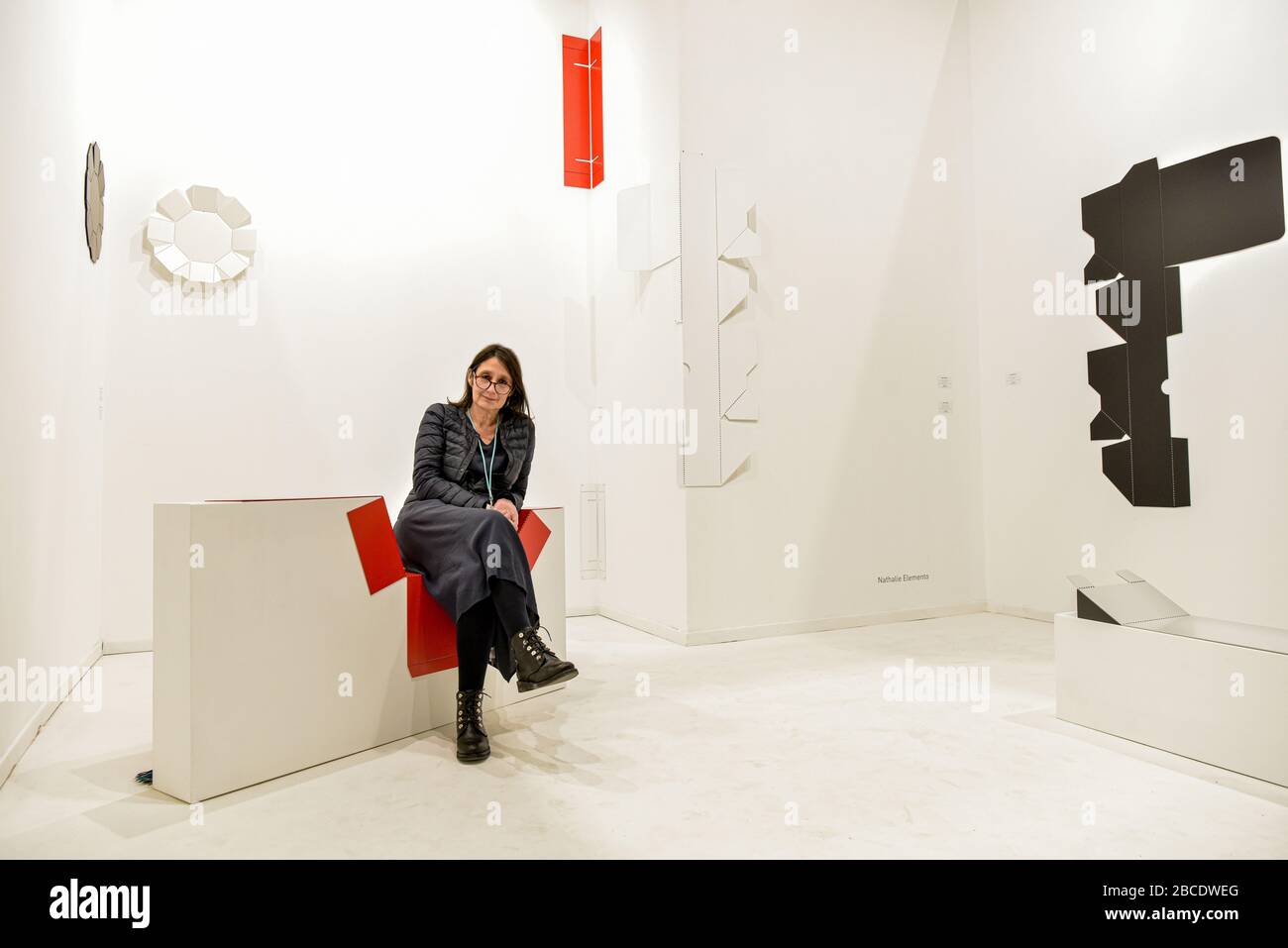 Nathalie Elemento Paris artiste à l'exposition ARCO Madrid. Banque D'Images