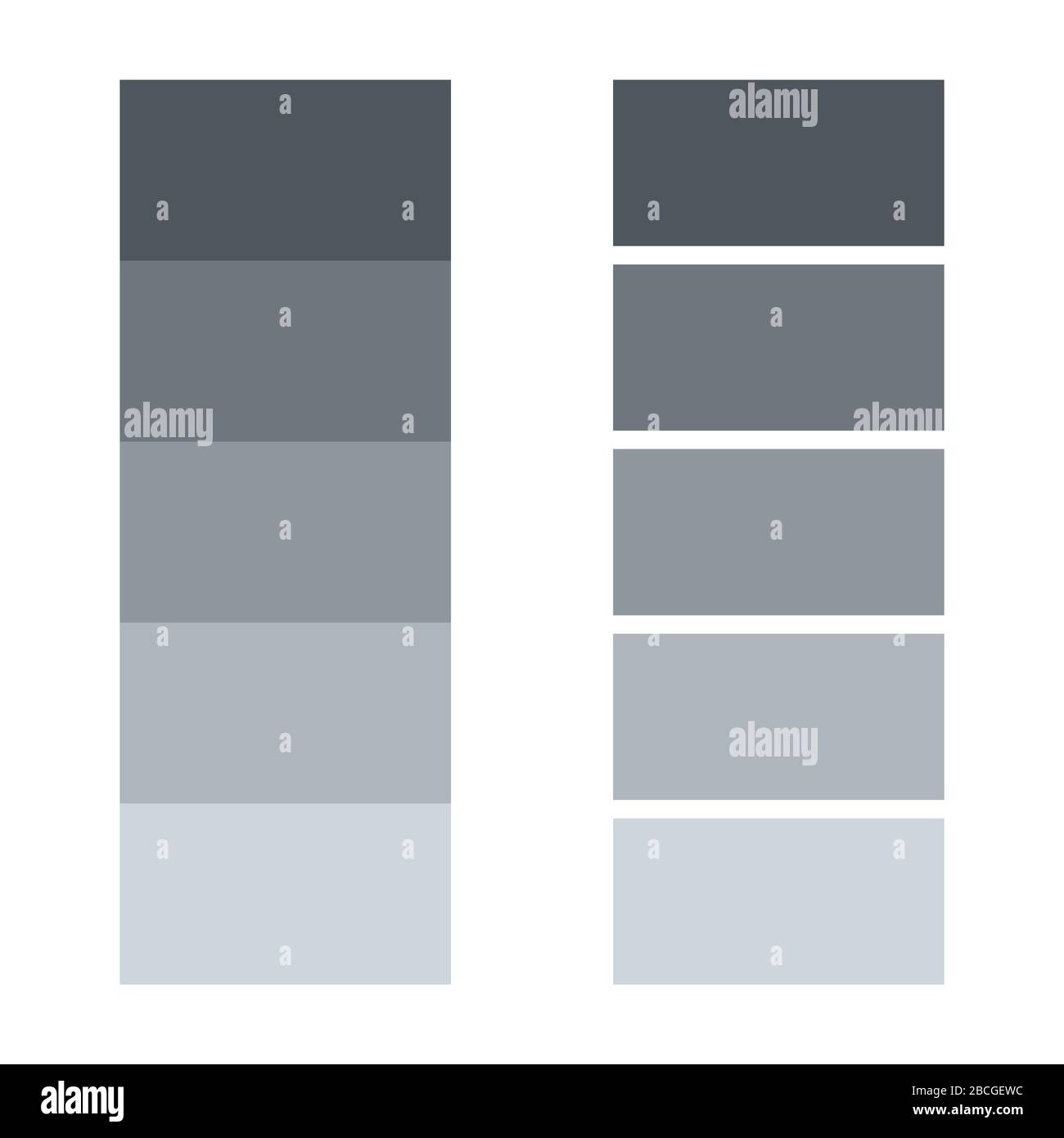 Bandes Mach. Illusion optique. Exagérer le contraste entre les bords des nuances de gris légèrement différentes dès qu'ils se touchent Banque D'Images