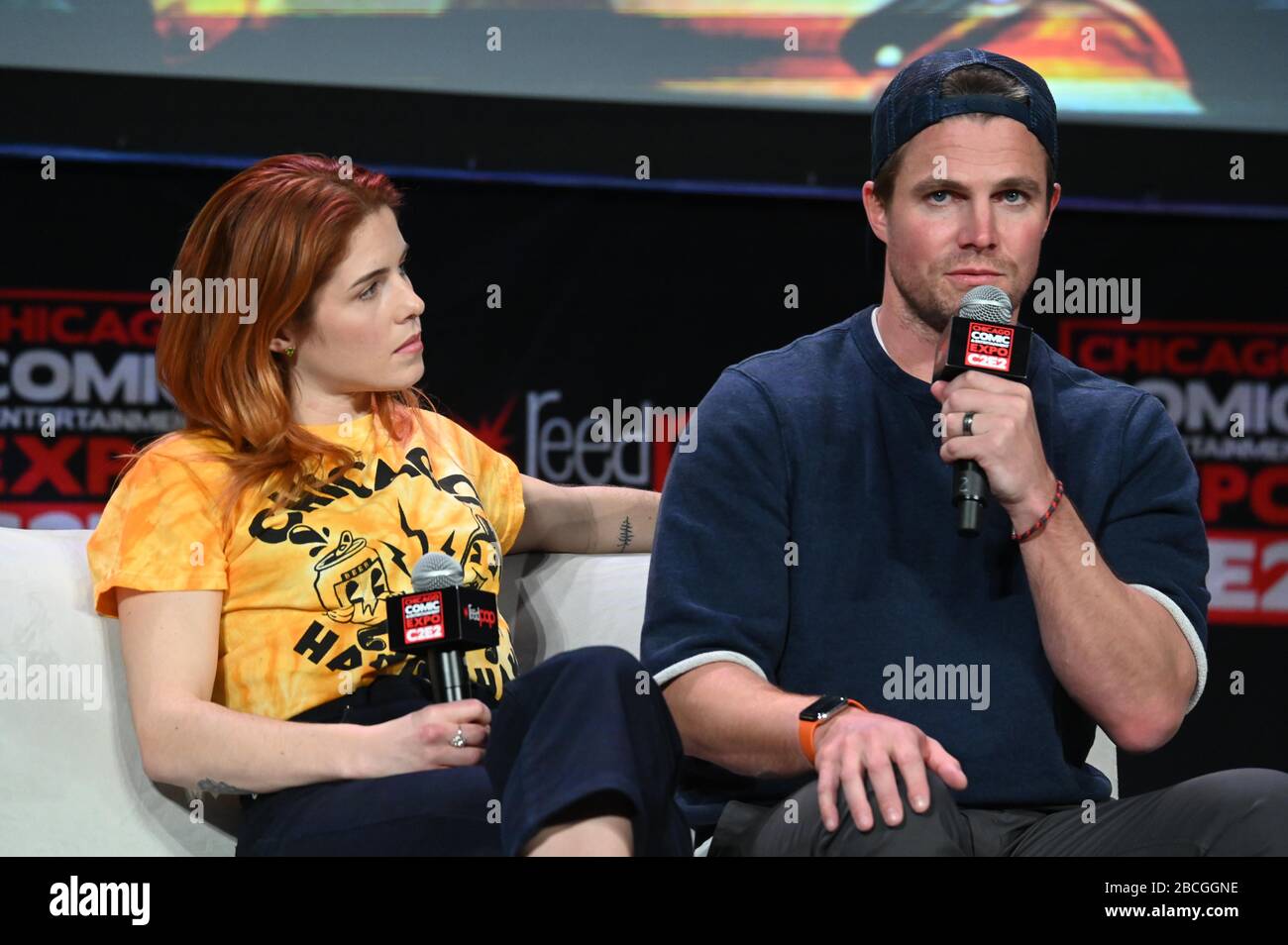 Chicago Comic & Entertainment Expo (WENN.com) 2020 au McCormick place Convention Center de Chicago, il, États-Unis le 29 février 2020 avec: Emily Bett Rickards et Stephen Amell où: Chicago, Illinois, États-Unis quand: 29 février 2020 crédit: Adam Bielawski/ Banque D'Images