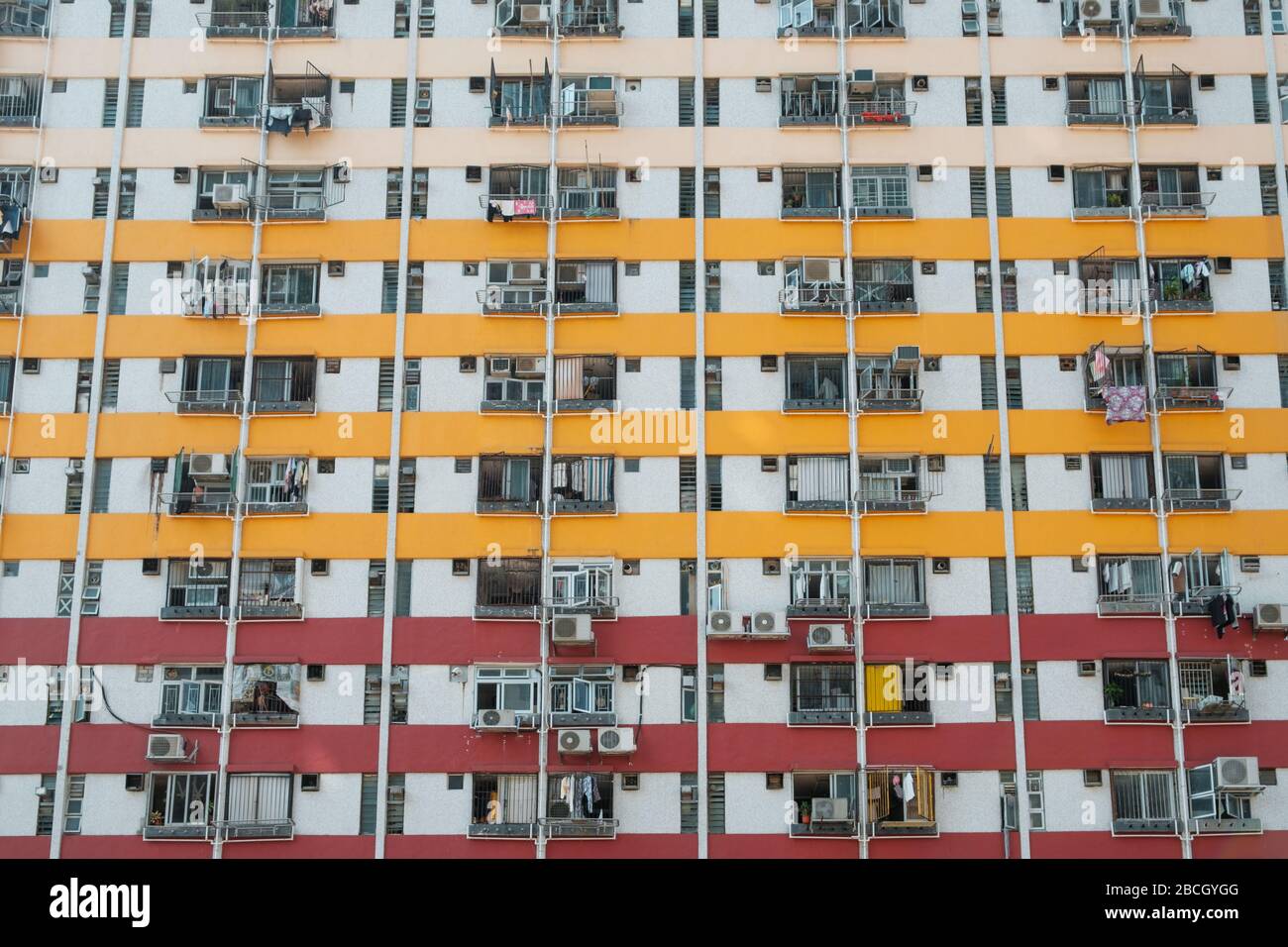 façade extérieure du bâtiment, face colorée de la maison d'appartement Banque D'Images