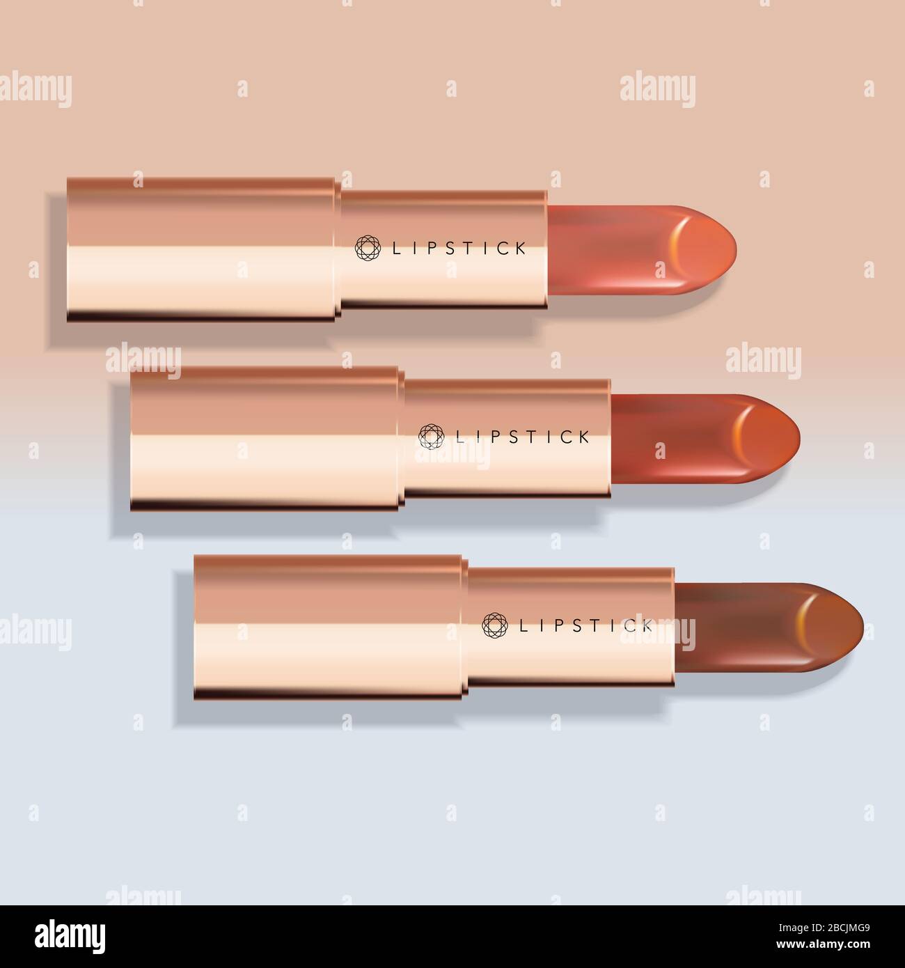 Vector Lipstick dans Rose Gold Packaging Illustration de Vecteur