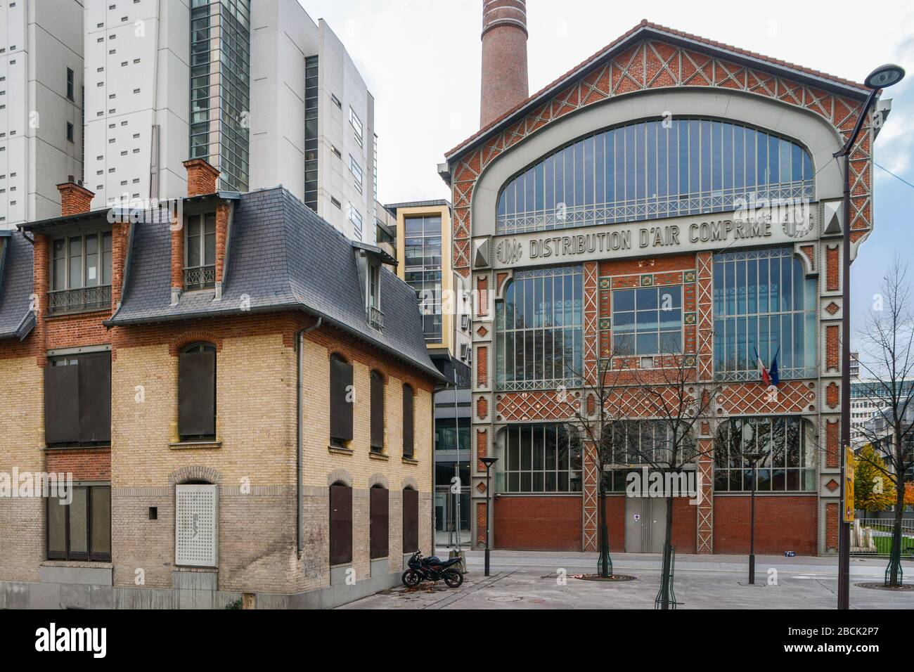 École d'architecture Paris Val de Seine ENSA, Paris 13. Ancienne usine d'air comprimé Banque D'Images