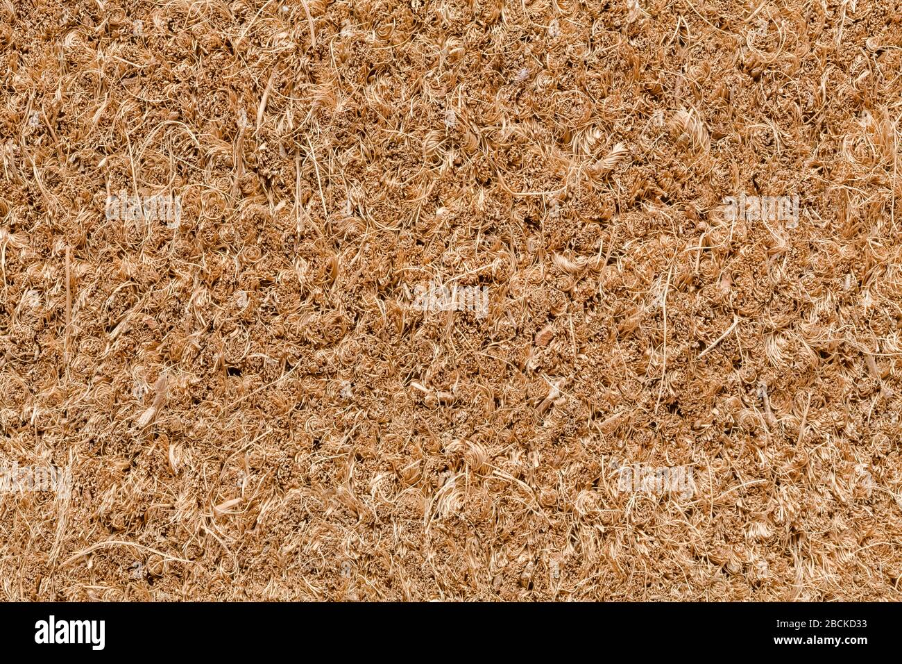 Gros plan du tapis de porte marron en coco adapté à une utilisation comme texture ou arrière-plan Banque D'Images