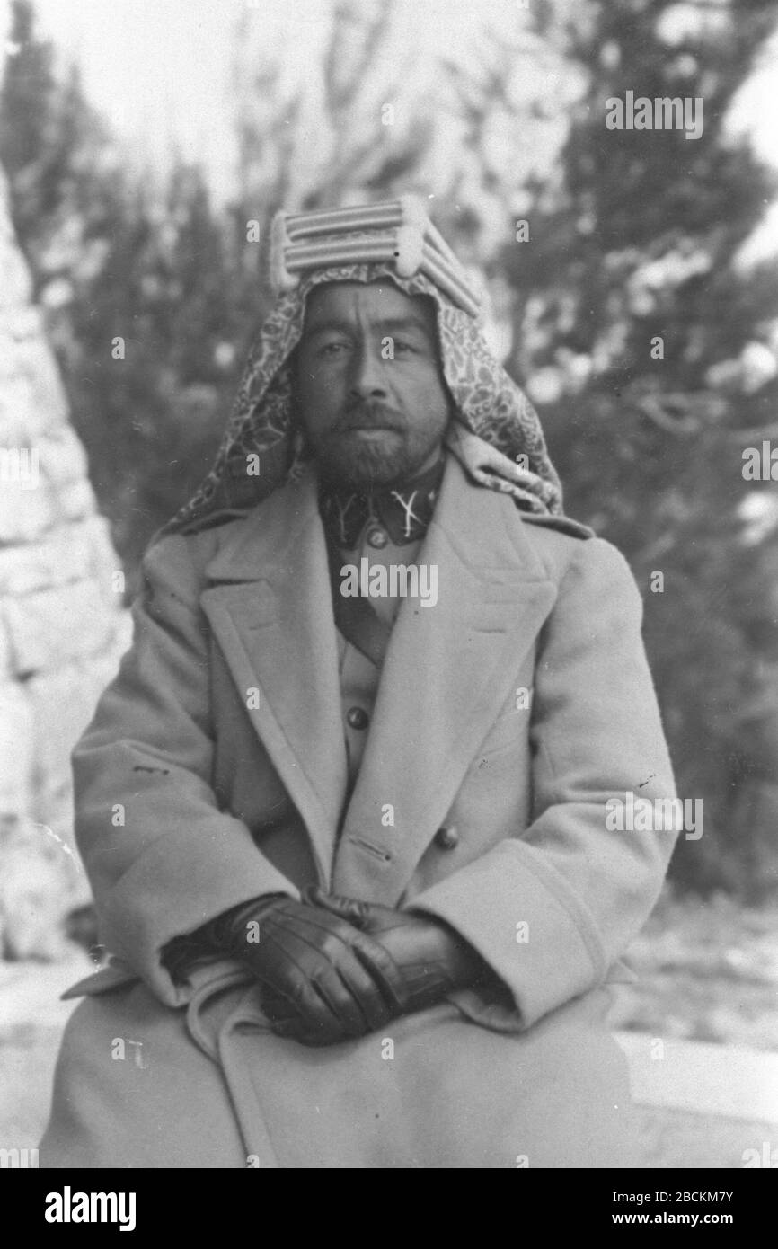 English Portrait D Emir Abdullah Le Dirigeant De Jordanie I O O U E O I E E U U O Epi C I U O U 1 Janvier 1921 Cette Etiquette N Indique Pas Le Statut De Copyright De L œuvre