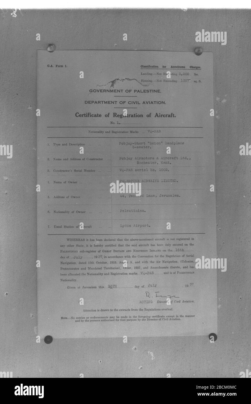 Registration Certificate Banque D Image Et Photos Alamy