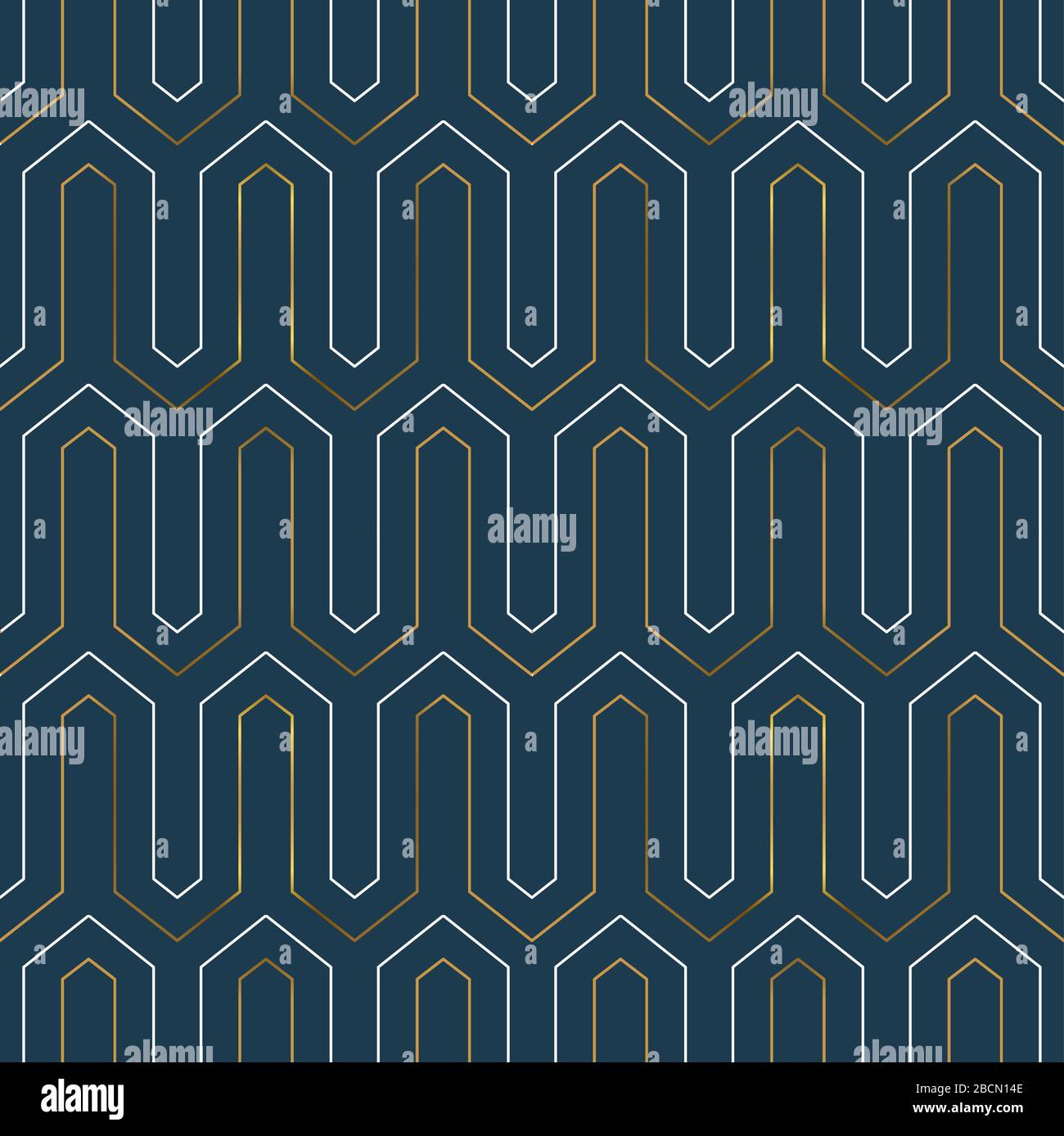 Style Art déco vintage sans coutures avec motif décoratif rétro. Arrière-plan abstrait de luxe en couleur dorée. Ligne géométrique minimaliste Illustration de Vecteur