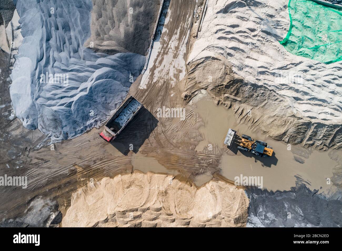 Mine de sable, vue d'en haut Banque D'Images