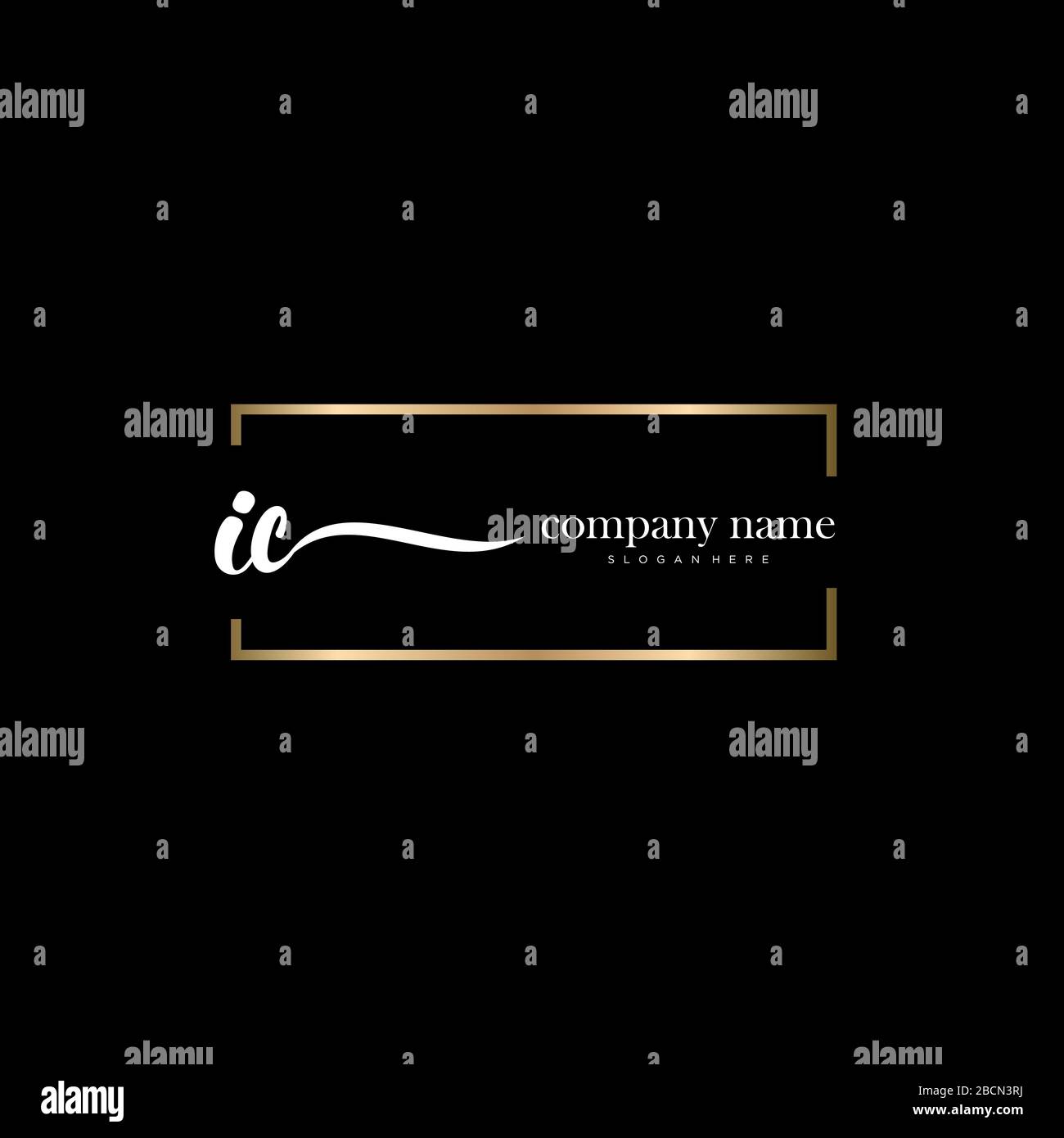 IC lettre initiale logo écriture manuscrite modèle vectoriel dessiné à la main, logo pour la beauté, les cosmétiques, le mariage, la mode et les affaires Illustration de Vecteur