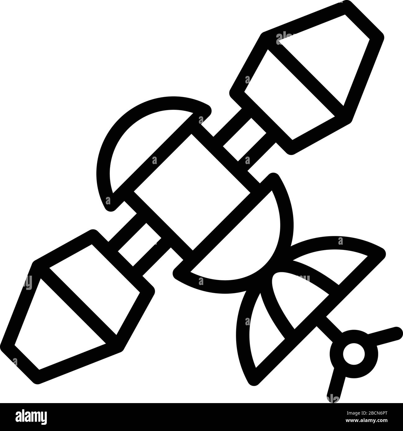 Icône satellite Dish, style de contour Illustration de Vecteur
